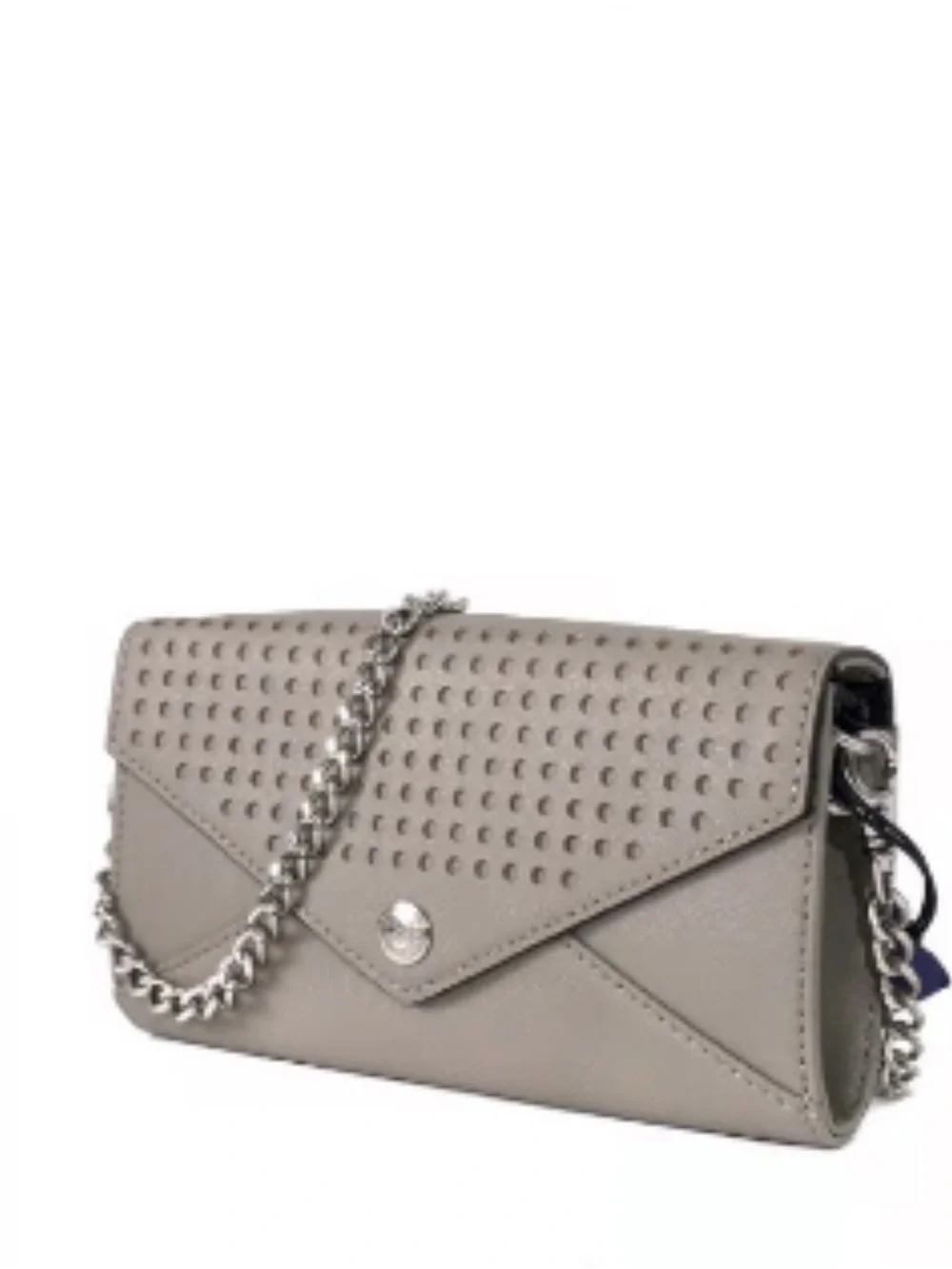Rebecca Minkoff Silver Perforated Envelope Crossbody